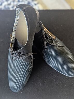 Men's Black And Blue Patterned Lace-Up Driving Shoes